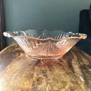 Handled glass serving bowl